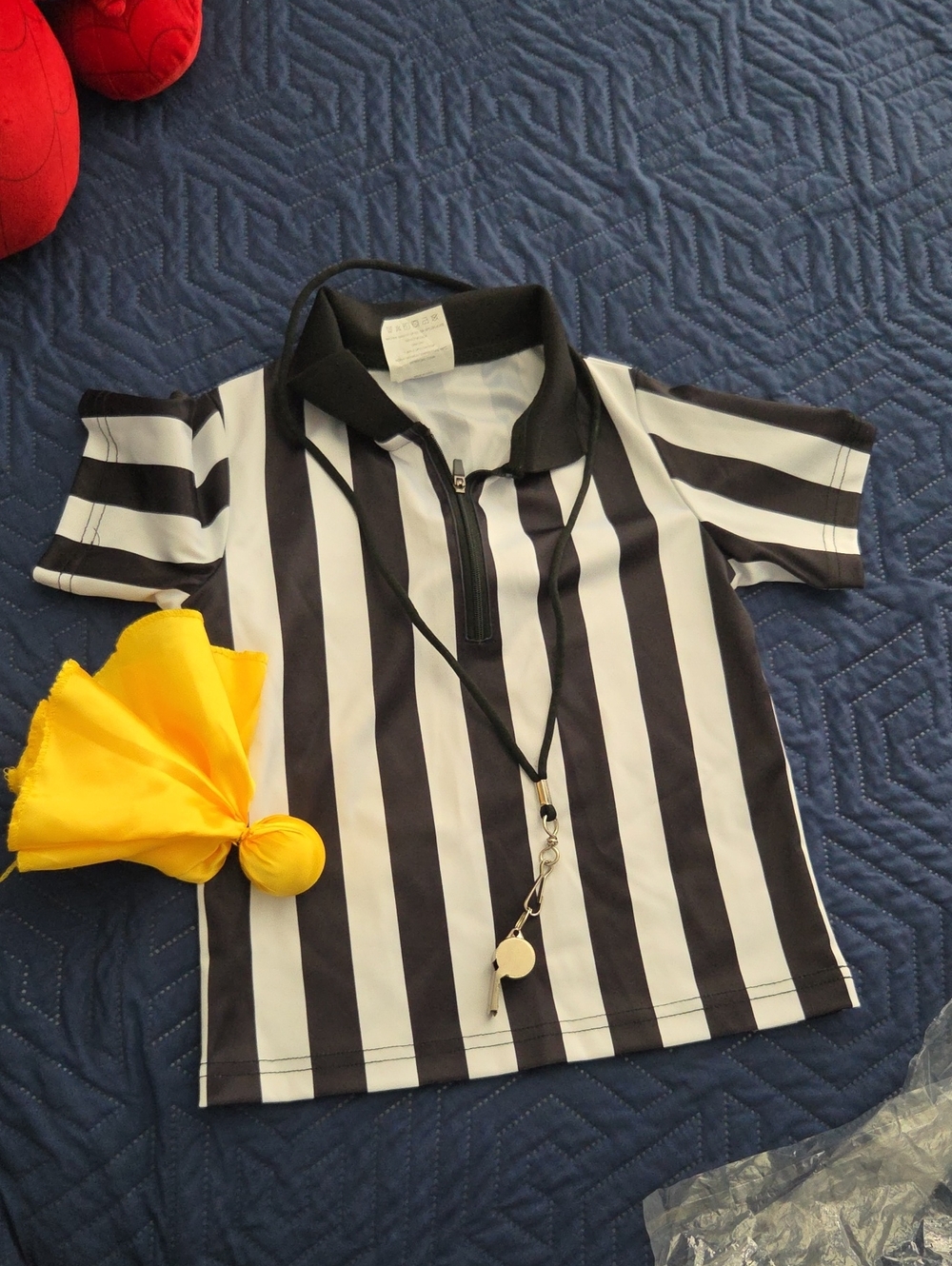 Kids Black & White Referee Shirt with Whistle